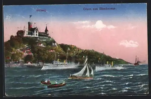 AK Hamburg-Blankenese, Süllberg mit Hotel