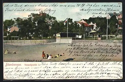 AK Hamburg-Blankenese, Strand mit Etablissement Süllberg