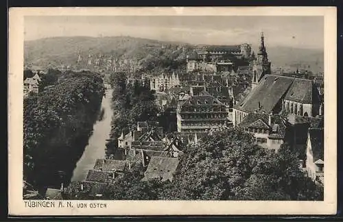 AK Tübingen a. N., Teilansicht mit Kirche von Osten