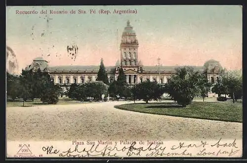 AK Rosario de Sta. Fé, Plaza San Martin y Palacio de Justicia