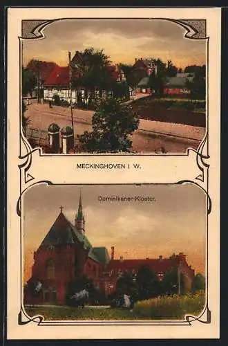 AK Meckinghoven i. W., Dominikaner Kloster, Strassenpartie
