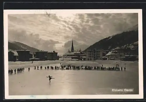 AK Davos, Kunstläufer auf der Eisbahn