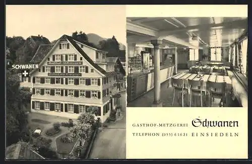 AK Einsiedeln, Gasthof-Metzgerei Schwanen