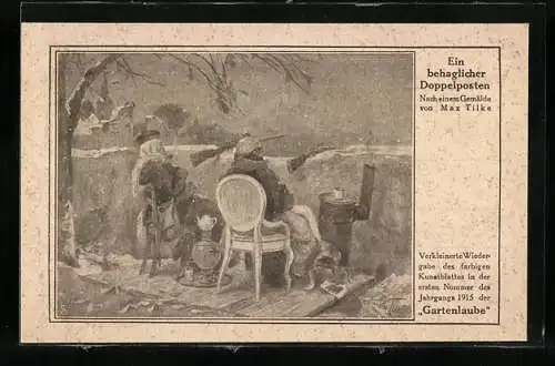 AK Ein behaglicher Doppelposten, Zeitung Gartenlaube 1915