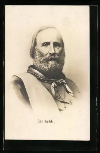 AK Italienischer Unabhängigkeitskrieg, Portrait Garbaldi in Uniform