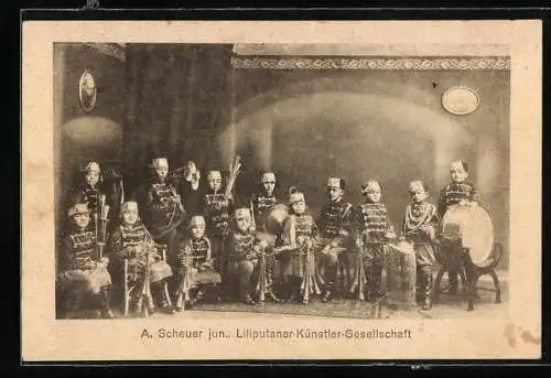 AK A. Scheuer jun., Liliputaner-Künstler-Gesellschaft