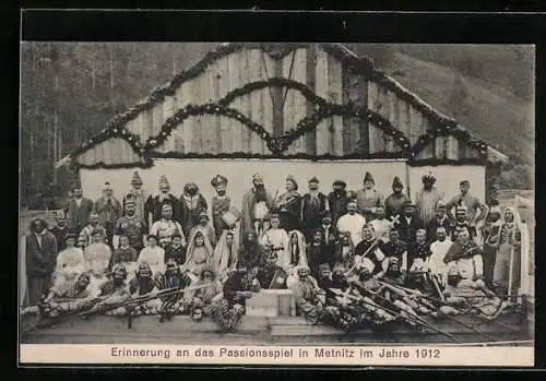 AK Metnitz, Ensemble der Passionsspiele im Jahre 1912
