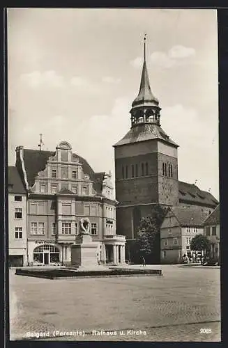 AK Belgard, Rathaus u. Kirche