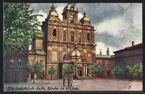 Künstler-AK Wilna, Blick zur Griechisch-kath. Kirche