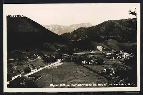 AK St. Aegyd a. N., Ortsansicht mit Strasse und Gippel