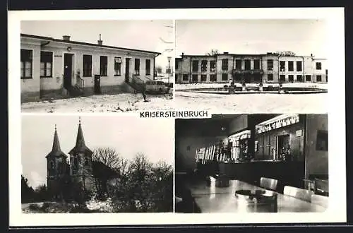 AK Kaisersteinbruch, Kantine im Schnee und Kirche