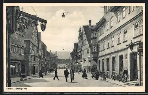 AK Aalen, Marktplatz mit Geschäften