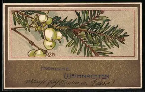 AK Tannenzweig und Weihnachtsgruss