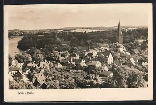 AK Eutin i. Holst., Teilansicht mit Kirche