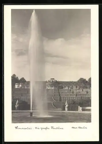 Foto-AK Max Baur: Sanssouci, Grosse Fontaine