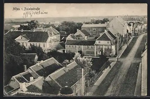 AK Mitau, Blick auf die Häuser in der Palalsstrasse