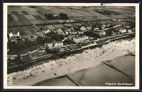 AK Henkenhagen, Fliegeraufnahme des Ostseebads