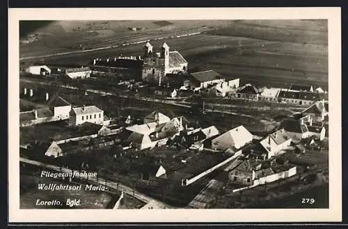 AK Maria-Loretto, Ortsansicht mit Kirche, Fliegeraufnahme