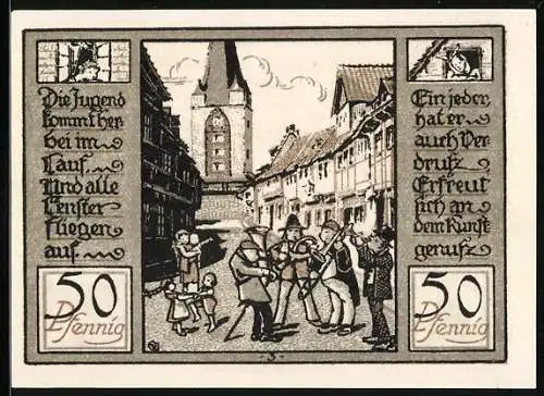 Notgeld Quedlinburg 1922, 50 Pfennig, Die lustigen Münzenberger