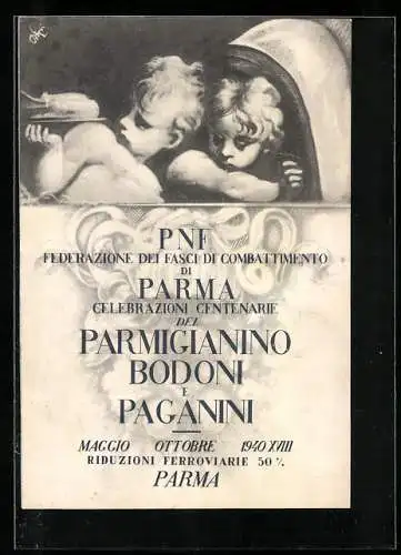 AK Parma, Federazione dei Fasci di Combattimento, Centenarie del Parmigianino Bodoni e Paganini