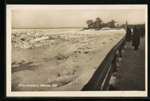 AK Wien-Nussdorf, Beim Eisstoss 1929