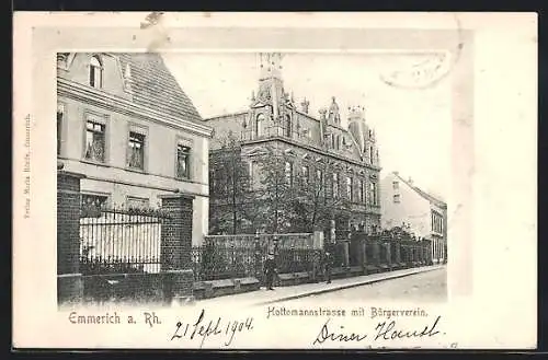 AK Emmerich a. Rh., Hottomannstrasse mit Bürgerverein