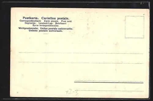 Präge-AK Reichenbach i. V., Postamt, Briefmarken und Wappen