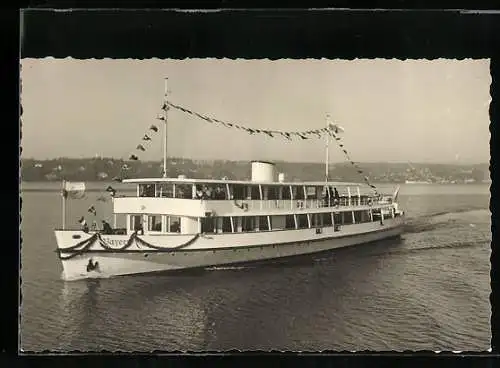 Foto-AK Binnenschiff Bayern in Fahrt