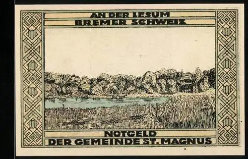 Notgeld St. Magnus 1922, 50 Pfennig, An der Lesum