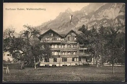 AK Wallenstadtberg, Kurhaus Huber mit Bergpanorama