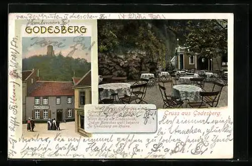 AK Godesberg, Gasthof Zum Godesberg Aussenansicht und Hof