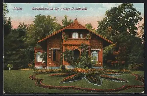 AK Mainz, Gärtnerhaus im Stadtpark