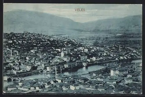 AK Veles, Panoramablick auf die Stadt