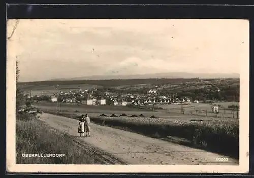 AK Oberpullendorf, Teilansicht mit Landstrasse