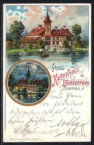 Lithographie Bremen, Café im Bürgerpark