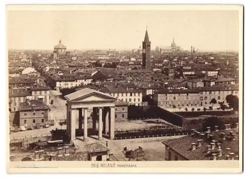 Fotografie Giacomo Brogi, Firenze, Ansicht Milano, Panorama mit Blick zur Kathedrale