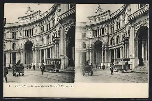 Stereo-AK Naples, Galeries du Roi Humbert Ier