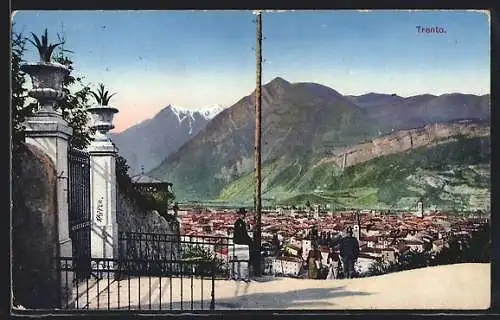 AK Trento, Blick von der Villa auf die Stadt