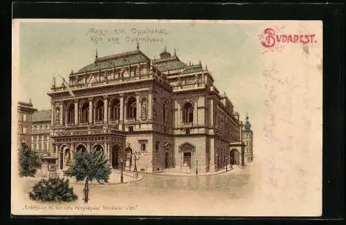 Lithographie Budapest, Königl. ung. Opernhaus