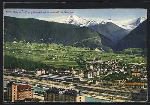 AK Brigue, Vue générale et le massif du Simplon