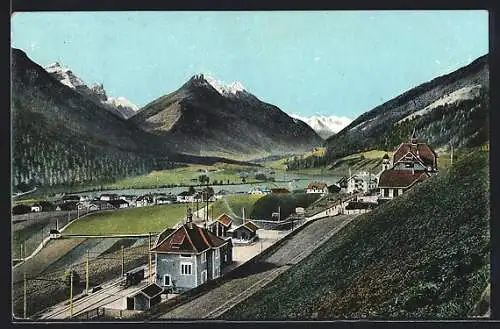 AK Fulpmes /Stubaital, Partie mit dem Bahnhof