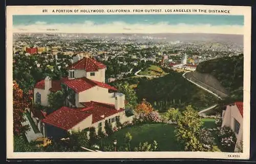 AK Los Angeles, CA, A Portion of Hollywood from Outpost