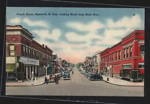 AK Bismarck, ND, Fourth Street, looking North from Main Ave.