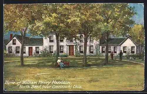 Künstler-AK North Bend, OH, Home of William Henry Harrison