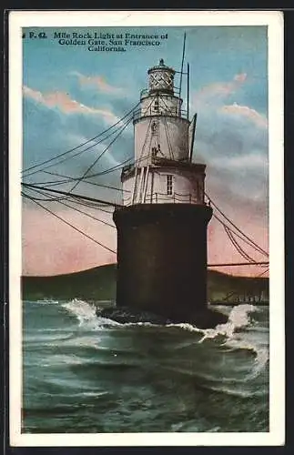 AK San Francisco, CA, Mile Rock Light at Entrance of Golden Gate, Leuchtturm