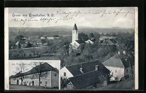 AK Ernsthofen, Ortsansicht mit Gasthaus Prix