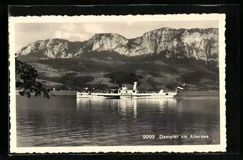 AK Dampfer Unterach auf dem Attersee