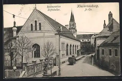 AK Klosterneuburg, Teilansicht mit Restaurant Stiftskeller