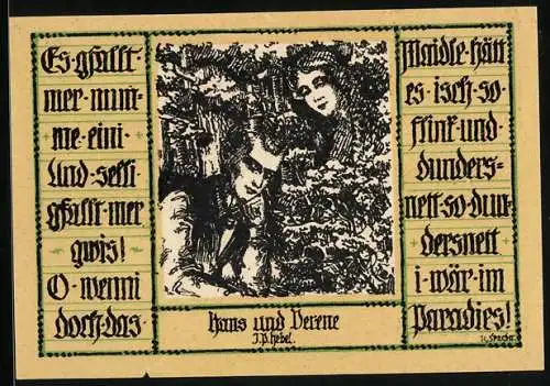 Notgeld Schopfheim 1921, 50 Pfennig, Hans und Verene