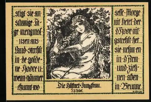 Notgeld Schopfheim 1921, 50 Pfennig, Häfnet-Jungfrau